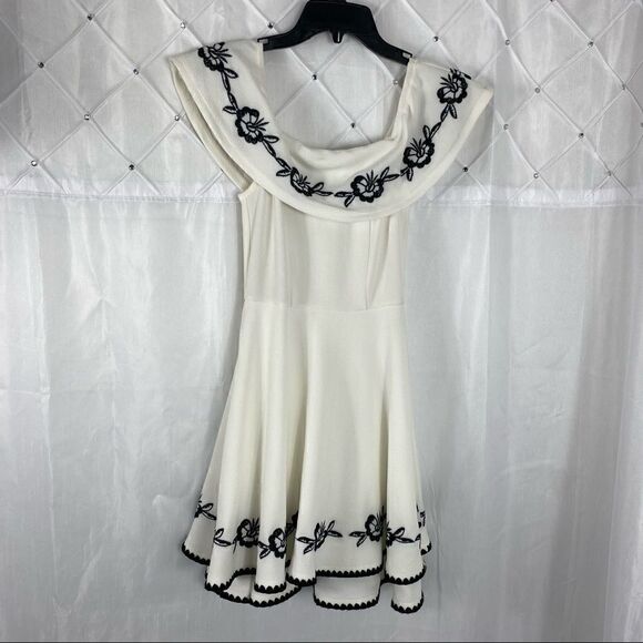 Francescas Off the Shoulder Embroidered Dress - Picture 1 of 7